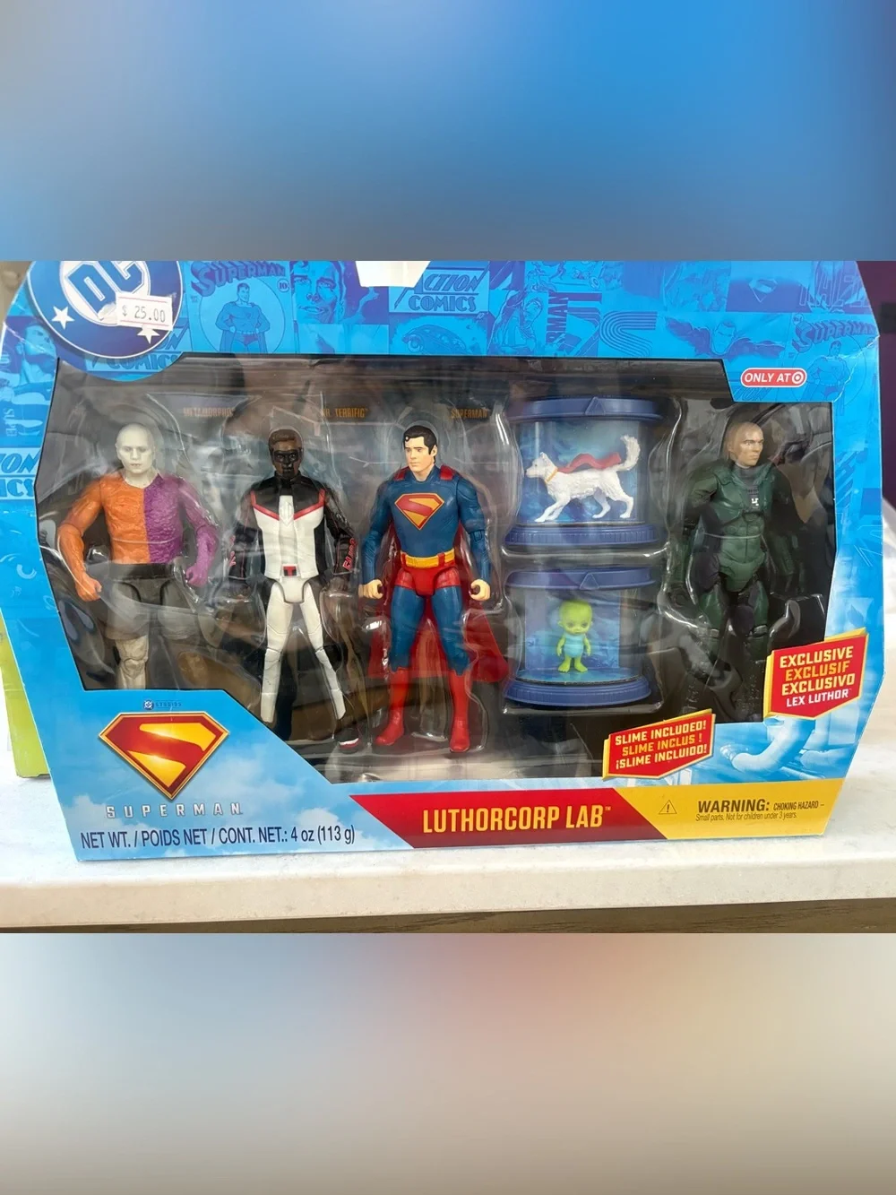 DC Comics Luthorcorp Lab Action Figure Set - Blue, Red, Black & Green